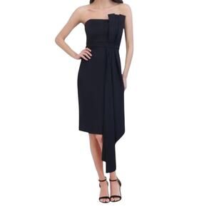 Eliza J Strapless Cocktail‎ Dress Black Size 6 Statement Bow